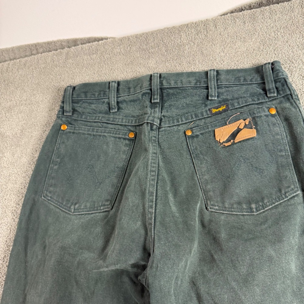 Wrangler Cowboy Cut 13MWZKM Faded Green Straight Leg Jeans Mens 32x36